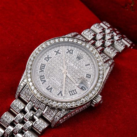 mens silver diamond rolex|rolex men's watch diamond bezel.